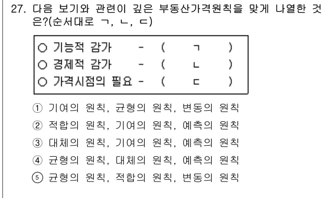 2006년 부동산학개론 27번 문제 (보기 포함 이미지)