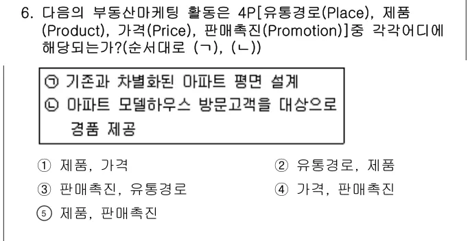 2007년 부동산학개론 6번 문제 (보기 포함 이미지)