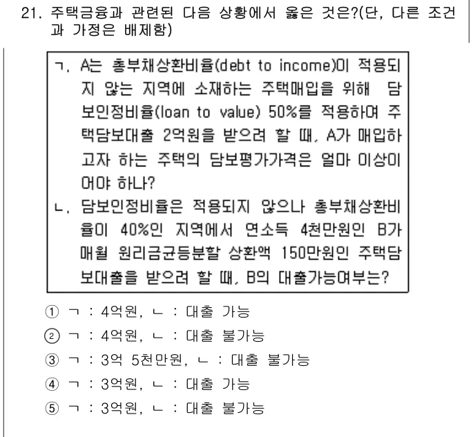 2011년 부동산학개론 21번 문제 (보기 포함 이미지)