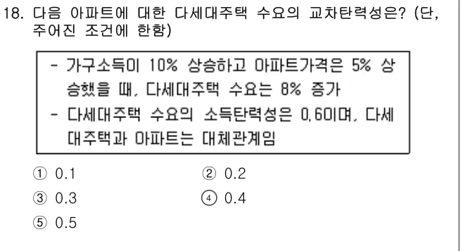 2017년 부동산학개론 18번 문제 (보기 포함 이미지)