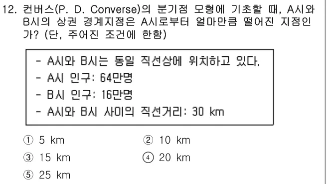 2021년 부동산학개론 12번 문제 (보기 포함 이미지)