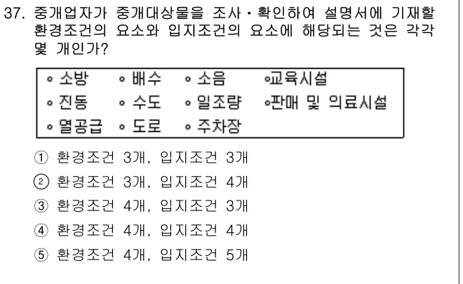 2006년 공인중개사법·중개실무 37번 문제 (보기 포함 이미지)