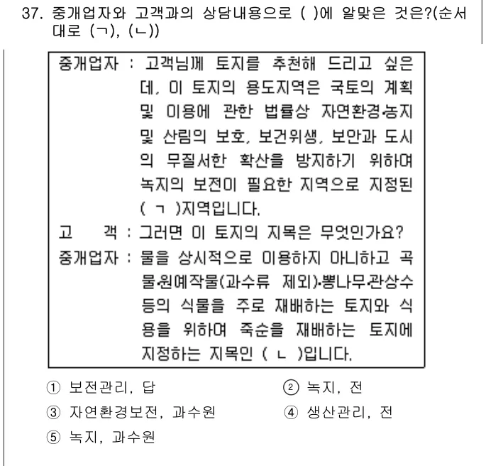 2008년 공인중개사법·중개실무 37번 문제 (보기 포함 이미지)