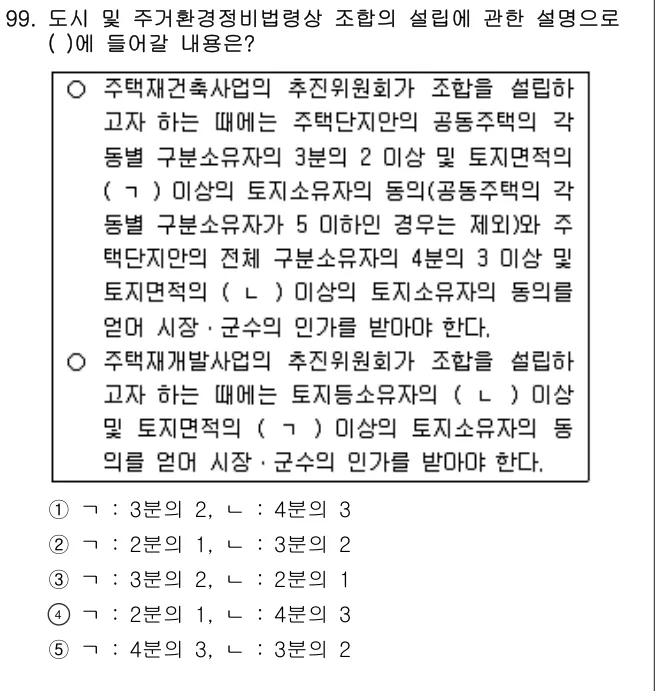 2010년 부동산공법 99번 문제 (보기 포함 이미지)