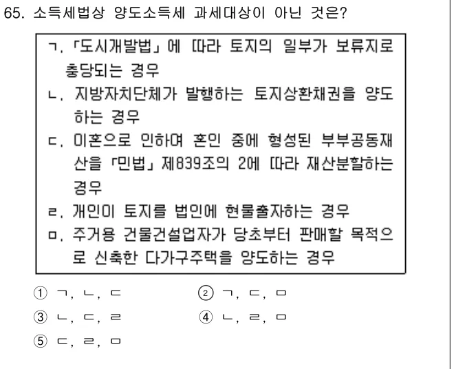 2012년 공시법·세법 65번 문제 (보기 포함 이미지)