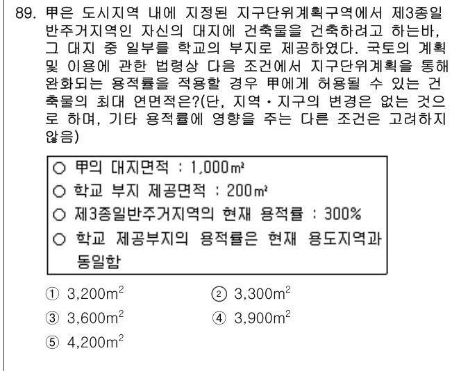 2013년 부동산공법 89번 문제 (보기 포함 이미지)
