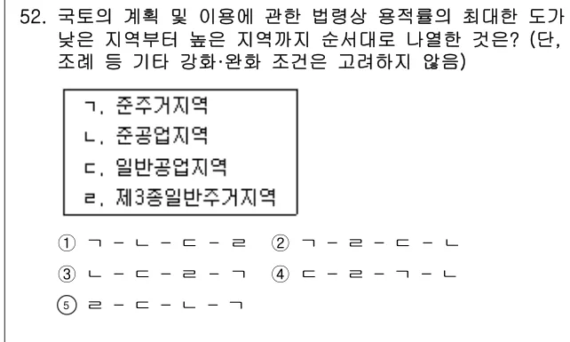 2017년 부동산공법 52번 문제 (보기 포함 이미지)