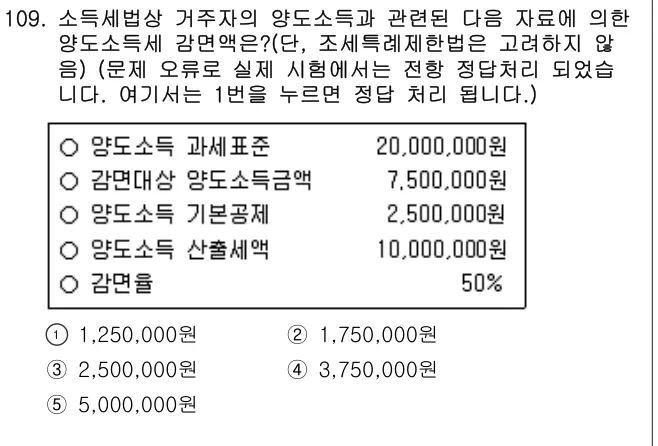 2020년 공시법·세법 109번 문제 (보기 포함 이미지)