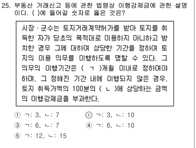 2022년 공인중개사법·중개실무 25번 문제 (보기 포함 이미지)