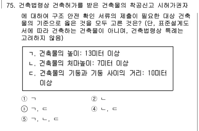 2023년 부동산공법 75번 문제 (보기 포함 이미지)